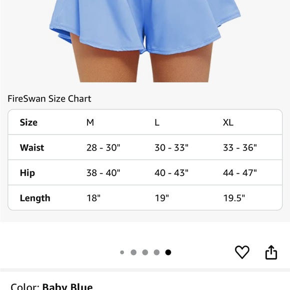 Sky Blue Workout Skort, NWT - Picture 5 of 5